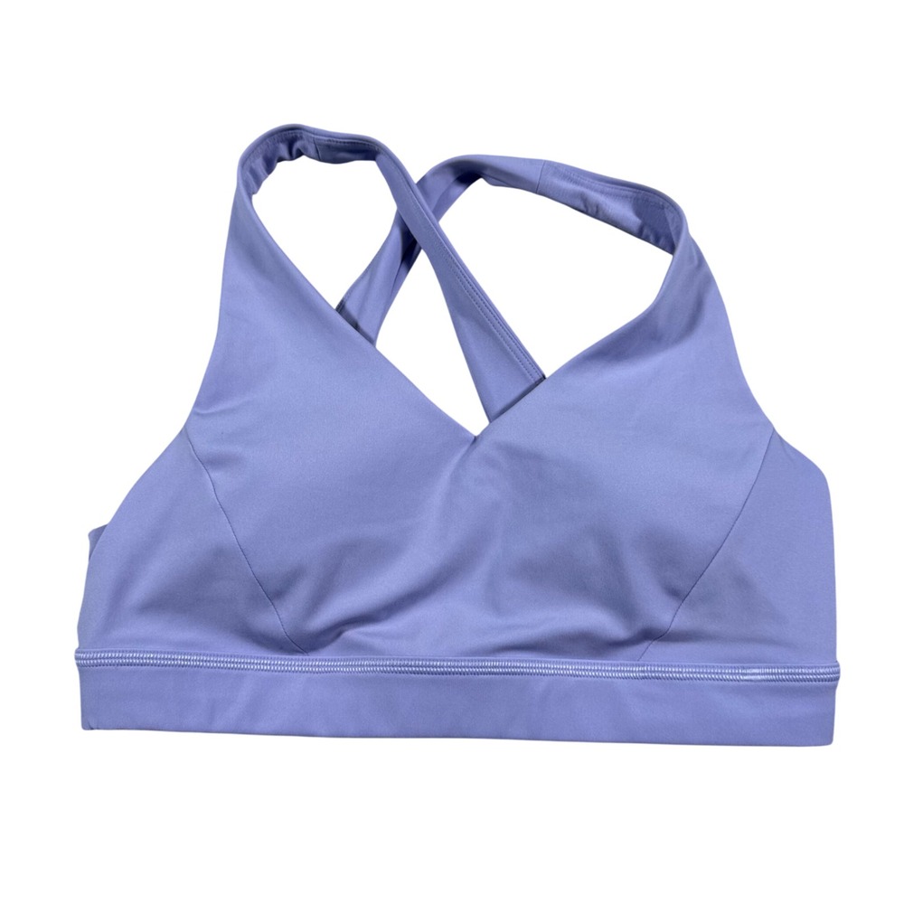 Lululemon Sports Bra Womens 6 Purple V-Neck Criss Cross Back Activewear Yoga